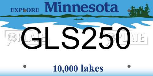 GLS250 Minnesota License Plate