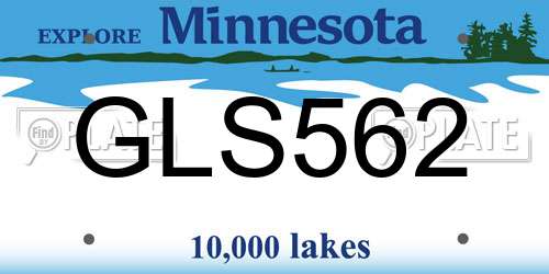 GLS562 Minnesota License Plate