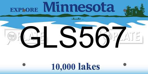 GLS567 Minnesota License Plate
