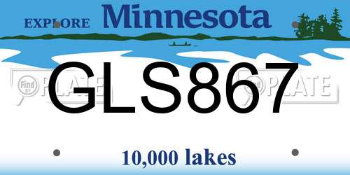 GLS867 Minnesota License Plate