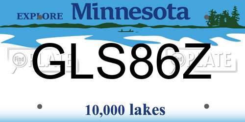 GLS86Z Minnesota License Plate