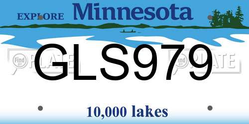 GLS979 Minnesota License Plate