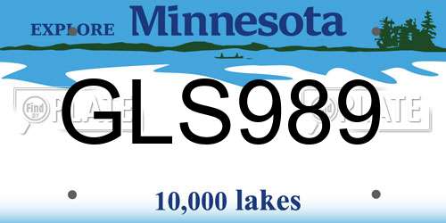 GLS989 Minnesota License Plate