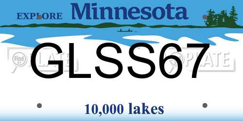 GLSS67 Minnesota License Plate