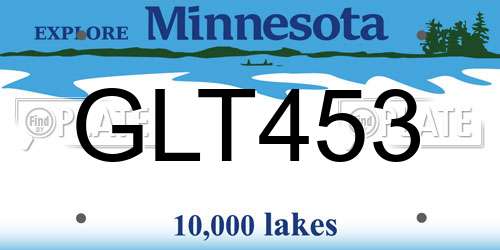 GLT453 Minnesota License Plate