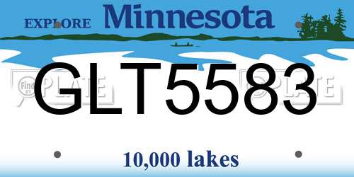 GLT5583 Minnesota License Plate