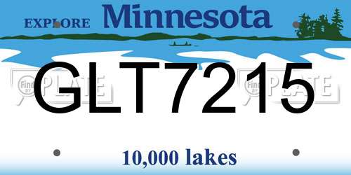GLT7215 Minnesota License Plate