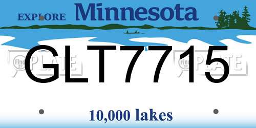 GLT7715 Minnesota License Plate