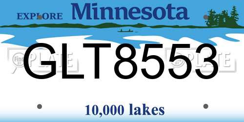 GLT8553 Minnesota License Plate
