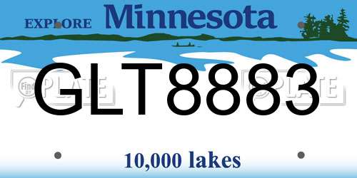 GLT8883 Minnesota License Plate