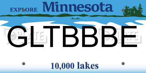 GLTBBBE Minnesota License Plate