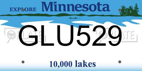 GLU529 Minnesota License Plate