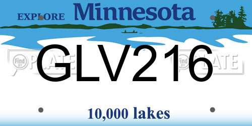 GLV216 Minnesota License Plate