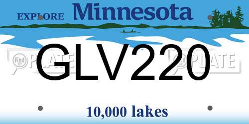 GLV220 Minnesota License Plate