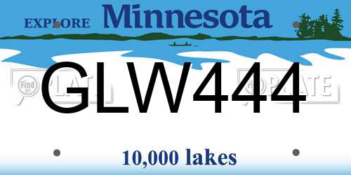 GLW444 Minnesota License Plate