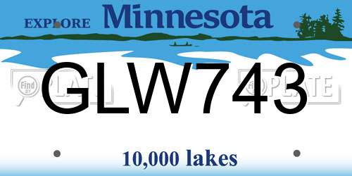 GLW743 Minnesota License Plate