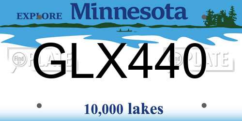 GLX440 Minnesota License Plate