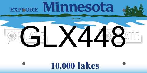 GLX448 Minnesota License Plate