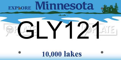 GLY121 Minnesota License Plate