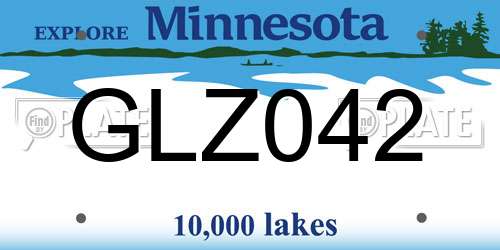 GLZ042 Minnesota License Plate