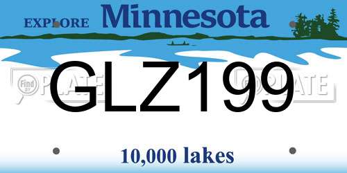 GLZ199 Minnesota License Plate
