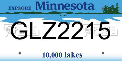 GLZ2215 Minnesota License Plate