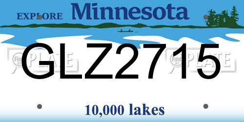 GLZ2715 Minnesota License Plate