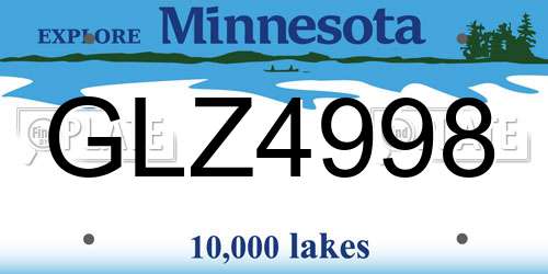GLZ4998 Minnesota License Plate