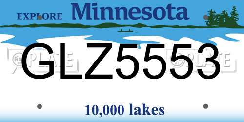 GLZ5553 Minnesota License Plate