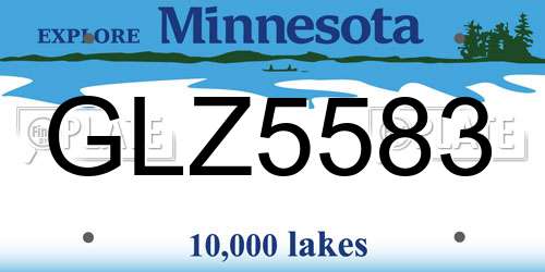 GLZ5583 Minnesota License Plate