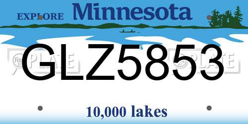 GLZ5853 Minnesota License Plate