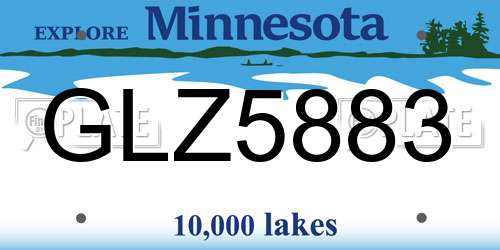 GLZ5883 Minnesota License Plate