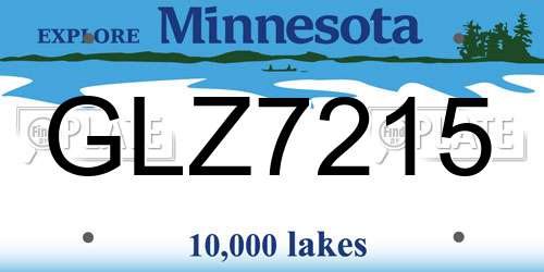 GLZ7215 Minnesota License Plate