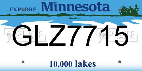 GLZ7715 Minnesota License Plate