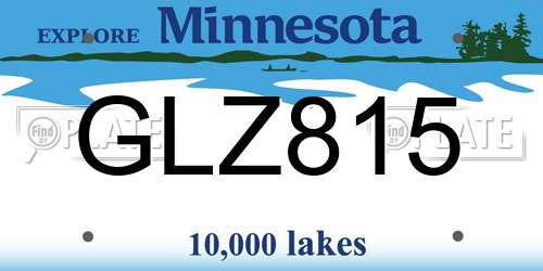 GLZ815 Minnesota License Plate