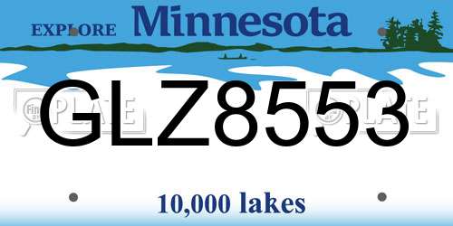 GLZ8553 Minnesota License Plate