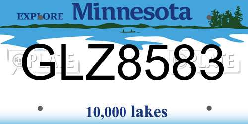 GLZ8583 Minnesota License Plate