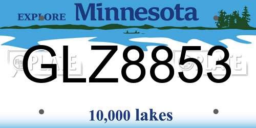 GLZ8853 Minnesota License Plate