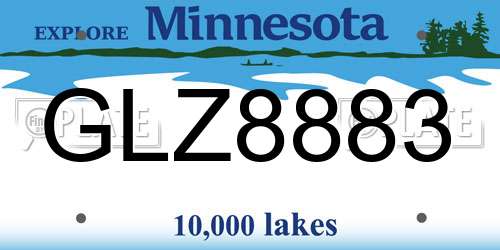 GLZ8883 Minnesota License Plate