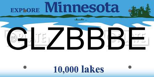 GLZBBBE Minnesota License Plate