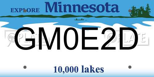 GM0E2D Minnesota License Plate