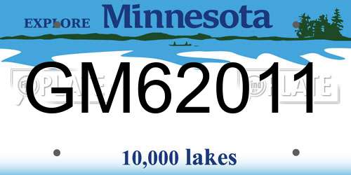 GM62011 Minnesota License Plate