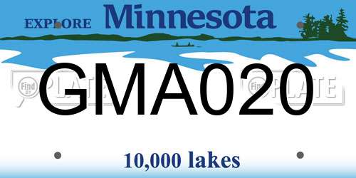 GMA020 Minnesota License Plate
