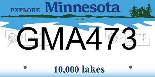 GMA473 Minnesota License Plate