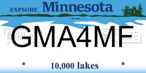 GMA4MF Minnesota License Plate