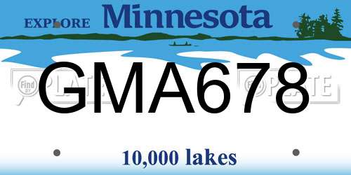 GMA678 Minnesota License Plate