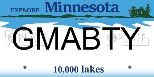GMABTY Minnesota License Plate