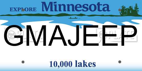 GMAJEEP Minnesota License Plate