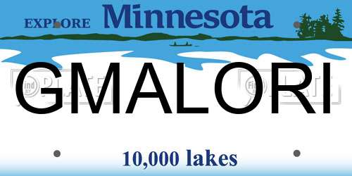 GMALORI Minnesota License Plate