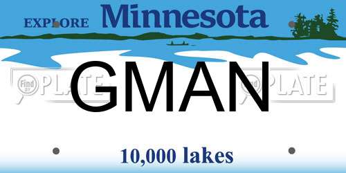 GMAN Minnesota License Plate